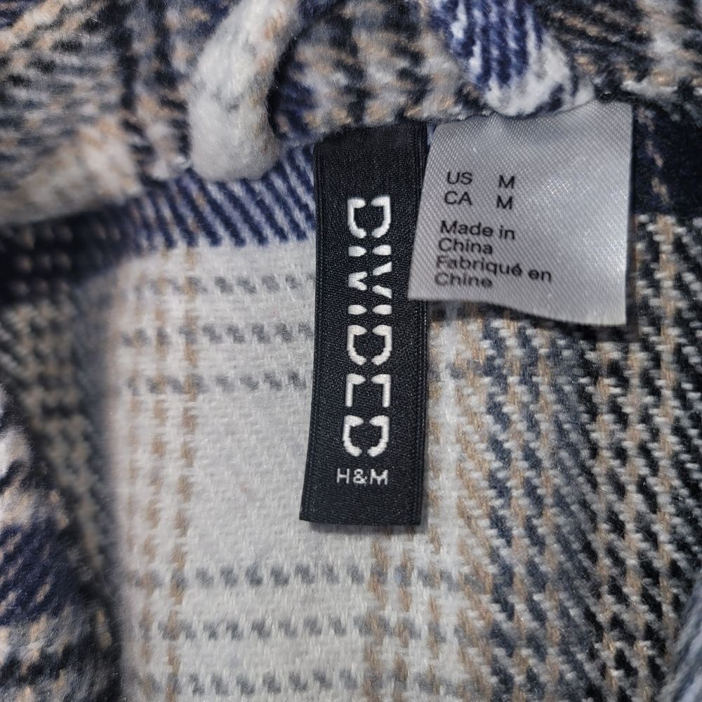 Divided H&M Oversized‎ Plaid Button Down Shacket Camping Gorpcore Women's M - Picture 6 of 8